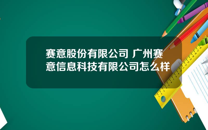 赛意股份有限公司 广州赛意信息科技有限公司怎么样